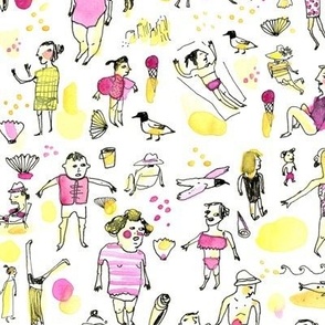Beach Day, illustrated pattern