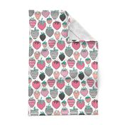  Strawberries Strawberry Geometric on  White