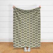 16-06U Large Retro Folk Floral Birch Bark  || Forest green mint lime Brown Khaki Tan  LG_Miss Chiff Designs