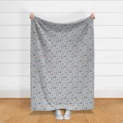 Seashells Nautical Ocean Shells Blue on Grey