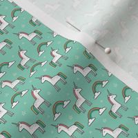 Cute Unicorn Rainbow in Mint Tiny 0,75 inch