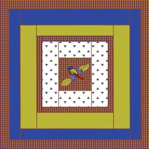 Painted Bunting Quilt Block 2