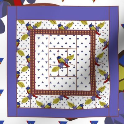 Painted Bunting Quilt Block 3