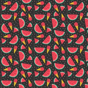 Watermelon summer ice cream party black (small)