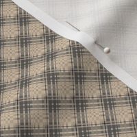 Small - Grey and Taupe Diagonal Plaid