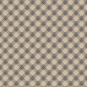 Small - Grey and Taupe Diagonal Plaid