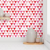 Geometric tribal aztec triangle red pink modern patterns