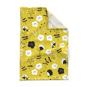 Hot summer flowers sweet mustard yellow white blossom for girls