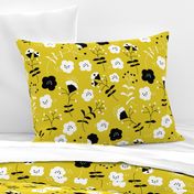 Hot summer flowers sweet mustard yellow white blossom for girls