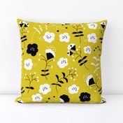 Hot summer flowers sweet mustard yellow white blossom for girls