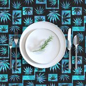 Marijuana Leaf Turquoise Squares