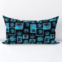 Marijuana Leaf Turquoise Squares