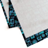 Marijuana Leaf Turquoise Squares