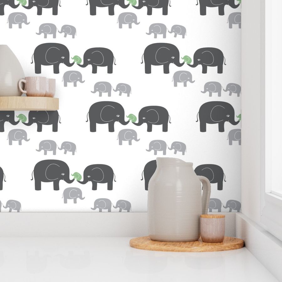 Elephants (in gray/sage)