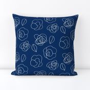 Flower drawing (white on navy)