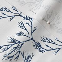 Sea Plant Life, Interwoven, Dark Navy Blue (medium-sized version)