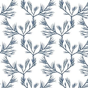 Sea Plant Life, Interwoven, Dark Navy Blue (medium-sized version)