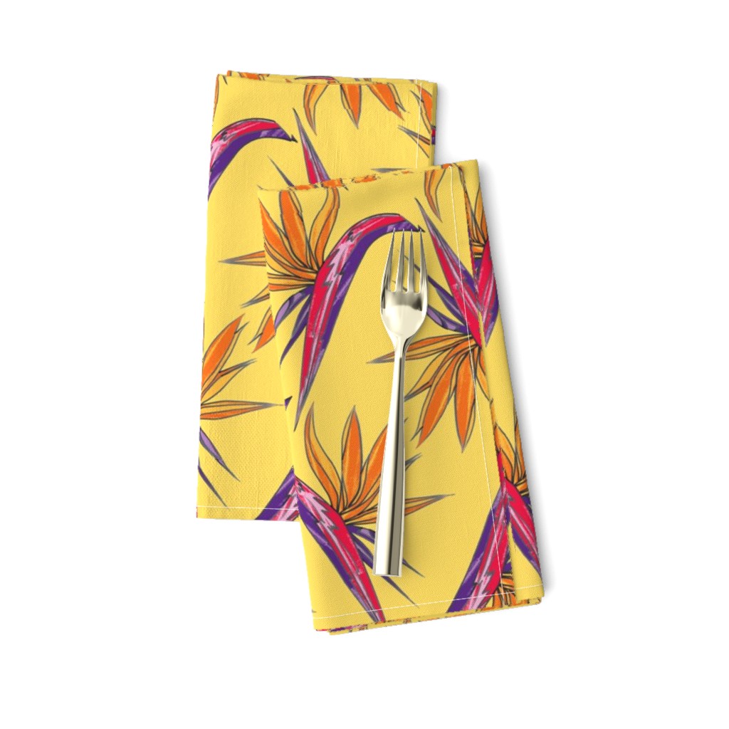 Birds of Paradise on Yellow