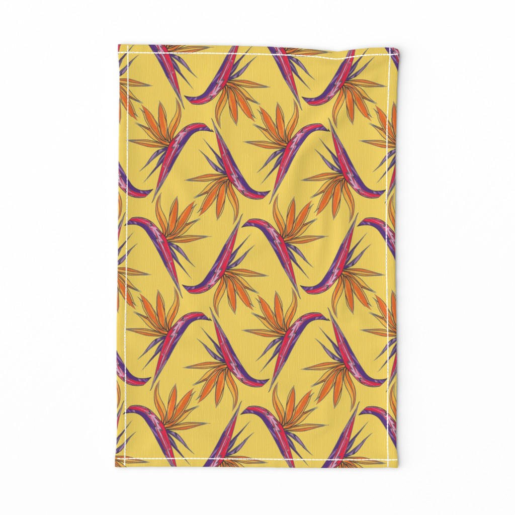 Birds of Paradise on Yellow