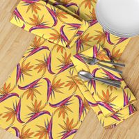 Birds of Paradise on Yellow