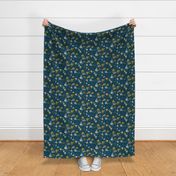 Brushstroke Floral in Navy