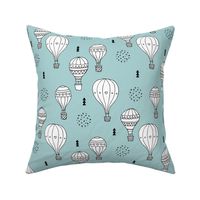 Sweet dreams hot air balloon sky scandinavian geometric style design gender soft blue XL