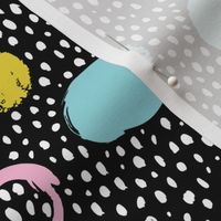Circles dots and spots raw abstract brush strokes memphis scandinavian style geometric multi color XS