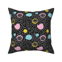 Circles dots and spots raw abstract brush strokes memphis scandinavian style geometric multi color XS