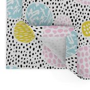 Circles dots and spots raw abstract brush strokes memphis scandinavian style multi color XS