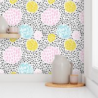 Circles dots and spots raw abstract brush strokes memphis scandinavian style multi color XS