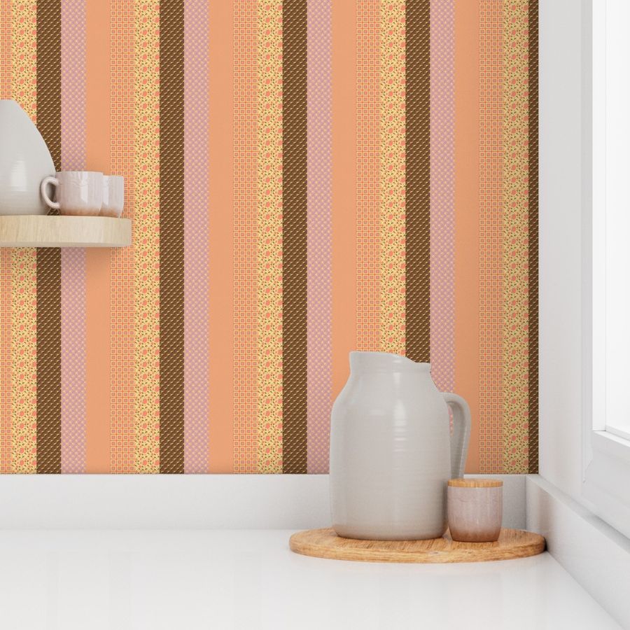 Peach Collection Filled Stripes