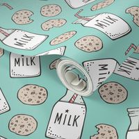 Milk and Cookies on Mint Green