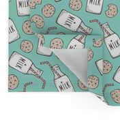 Milk and Cookies on Mint Green