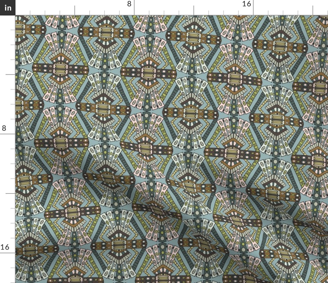 Art deco pattern - teal