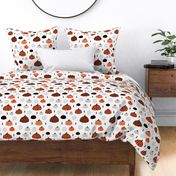 Fall fruit geometric pumpkin design scandinavian style halloween print gray orange