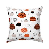 Fall fruit geometric pumpkin design scandinavian style halloween print gray orange