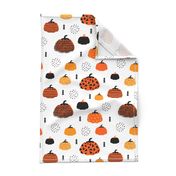 Fall fruit geometric pumpkin design scandinavian style halloween black and white orange