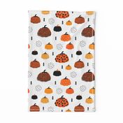 Fall fruit geometric pumpkin design scandinavian style halloween black and white orange