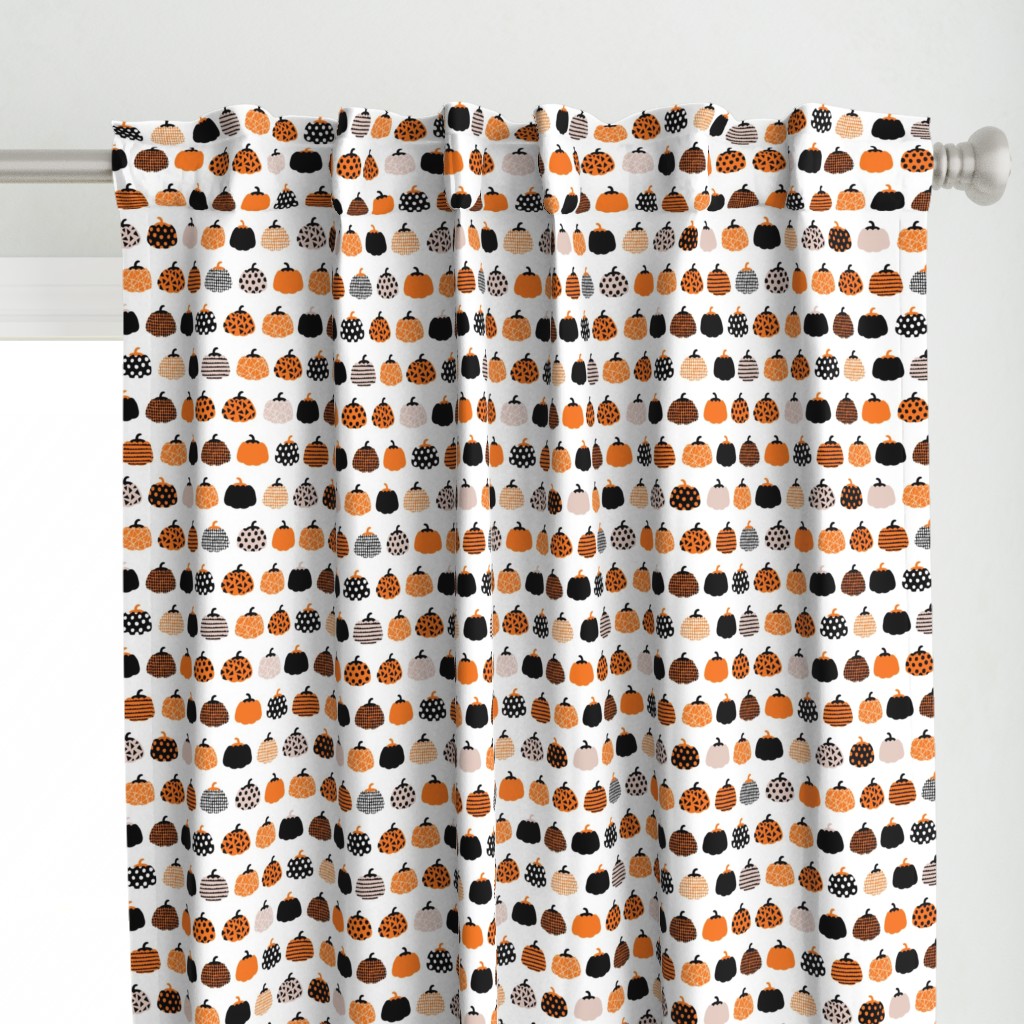 Fall fruit geometric pumpkin design scandinavian style halloween print black and white orange