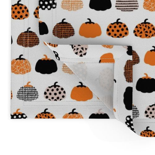 Autumn Fall Halloween Pumpkin Linen Cotton Tea Towels by Spoonflower Set of 2