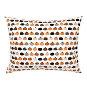 Fall fruit geometric pumpkin design scandinavian style halloween print black and white orange