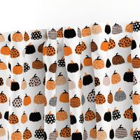 Fall fruit geometric pumpkin design scandinavian style halloween print black and white orange