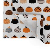 Fall fruit geometric pumpkin design scandinavian style halloween print black and white orange