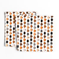 Fall fruit geometric pumpkin design scandinavian style halloween print black and white orange