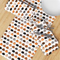 Fall fruit geometric pumpkin design scandinavian style halloween print black and white orange