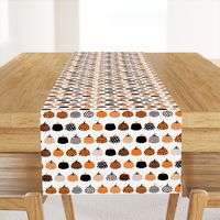 Fall fruit geometric pumpkin design scandinavian style halloween print black and white orange