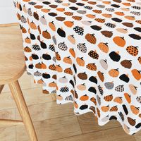 Fall fruit geometric pumpkin design scandinavian style halloween print black and white orange