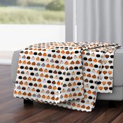 Fall fruit geometric pumpkin design scandinavian style halloween print black and white orange