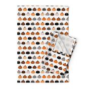 Fall fruit geometric pumpkin design scandinavian style halloween print black and white orange