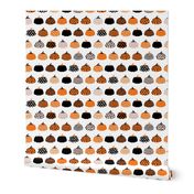 Fall fruit geometric pumpkin design scandinavian style halloween print black and white orange